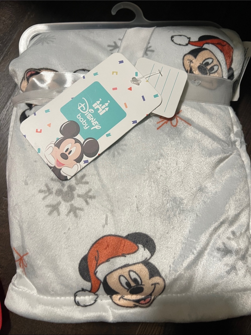 Disney Baby Mickey Mouse Plush Holiday Blanket - White, Red, Black